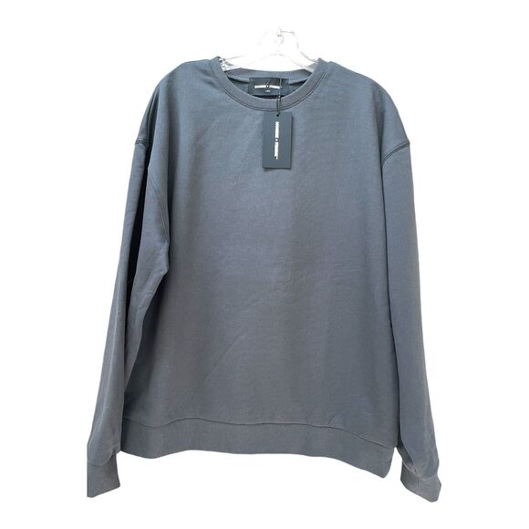 NWT HOMME + FEMME Large Gray Heavyweight Crewneck Sweatshirt Sweater Pullover - Picture 1 of 8